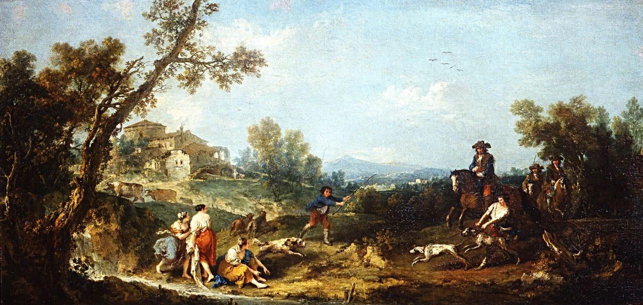 Paesaggio con lavandaie e cacciatori - Museo di Casa Martelli, Firenze